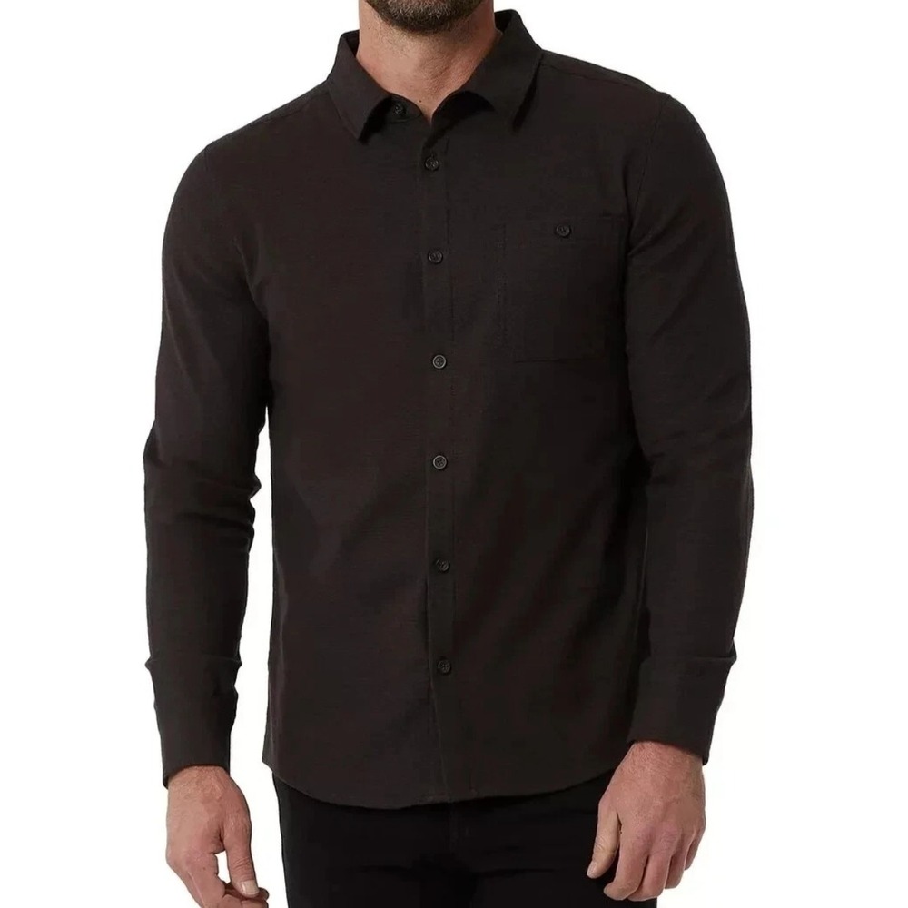 32 Degrees Men's Stretch Button-Up Shirt‎ Mens XXL Long Sleeve Brown